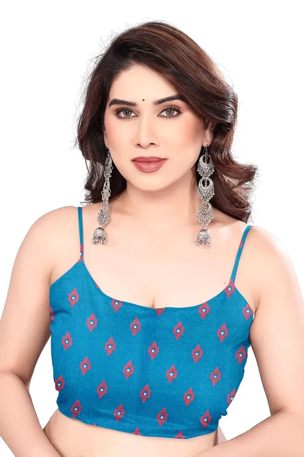 Teal_Polyester_Printed_Chiffon_Saree_For_Women
