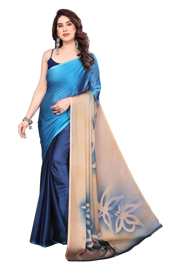 Teal_Blue_Polyester_Printed_Chiffon_Saree_For_Women