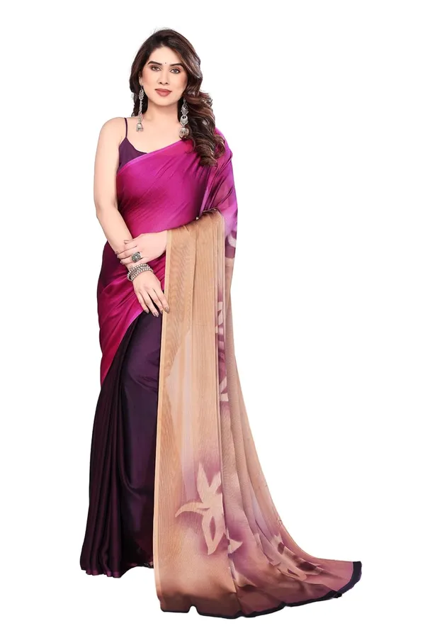 Dark_Pink_Polyester_Printed_Chiffon_Saree_For_Women