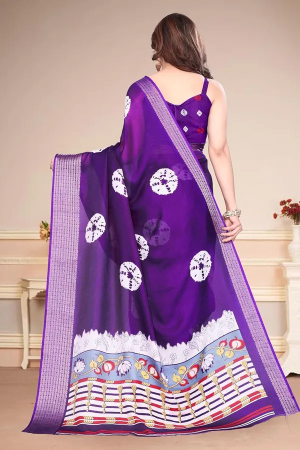 Violet_Silk_Bandhani_Marshmallow_Saree_For_Women