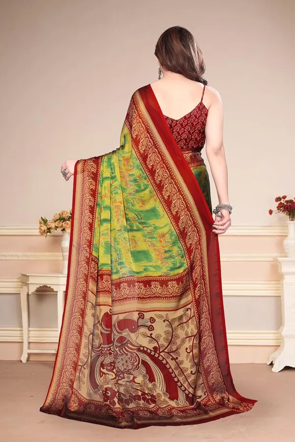Green_Polyester_Printed_Chiffon_Saree_For_Women