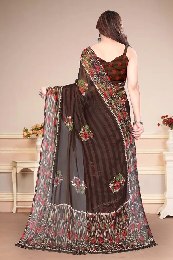 Brown_Polyester_Georgette_Saree_For_Women