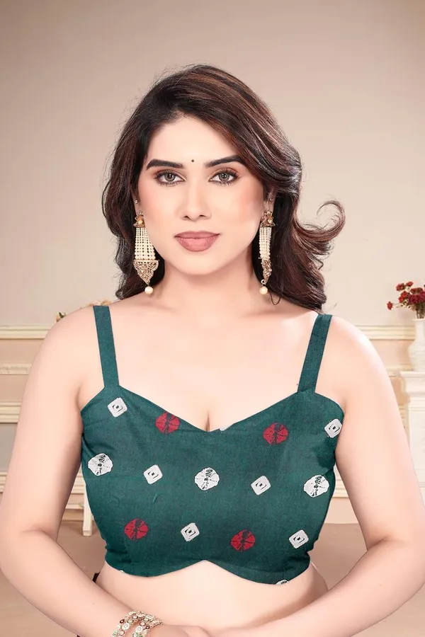 Bottle_Green_Silk_Bandhani_Marshmallow_Saree_For_Women