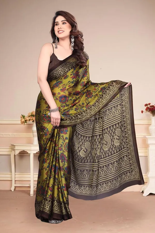 Yellow_Polyester_Chiffon_Georgette_Saree_For_Women