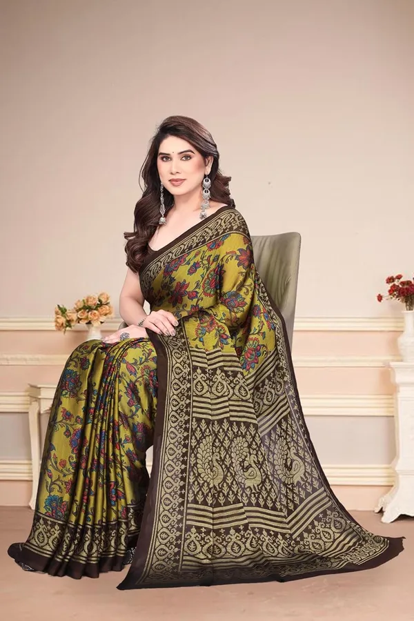 Yellow_Polyester_Chiffon_Georgette_Saree_For_Women