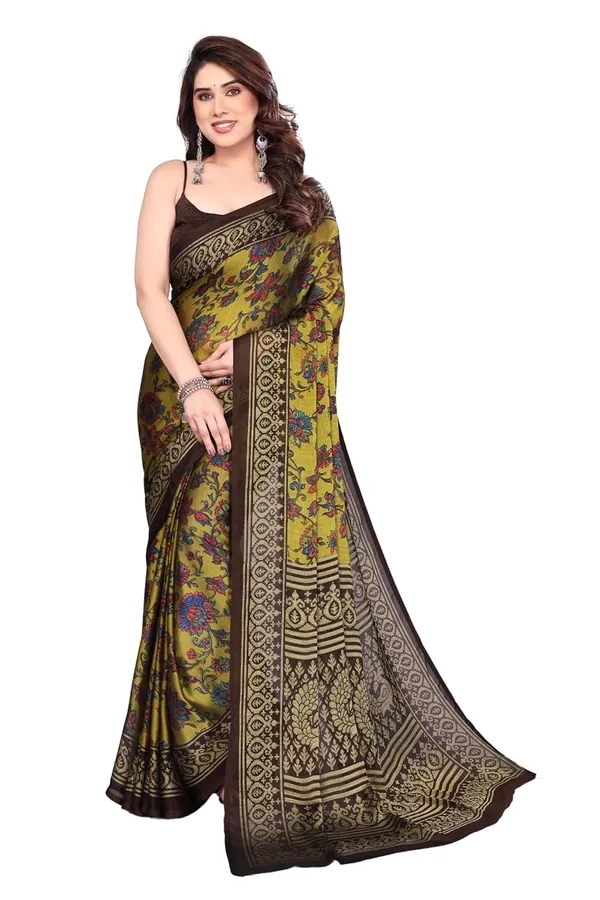Yellow_Polyester_Chiffon_Georgette_Saree_For_Women