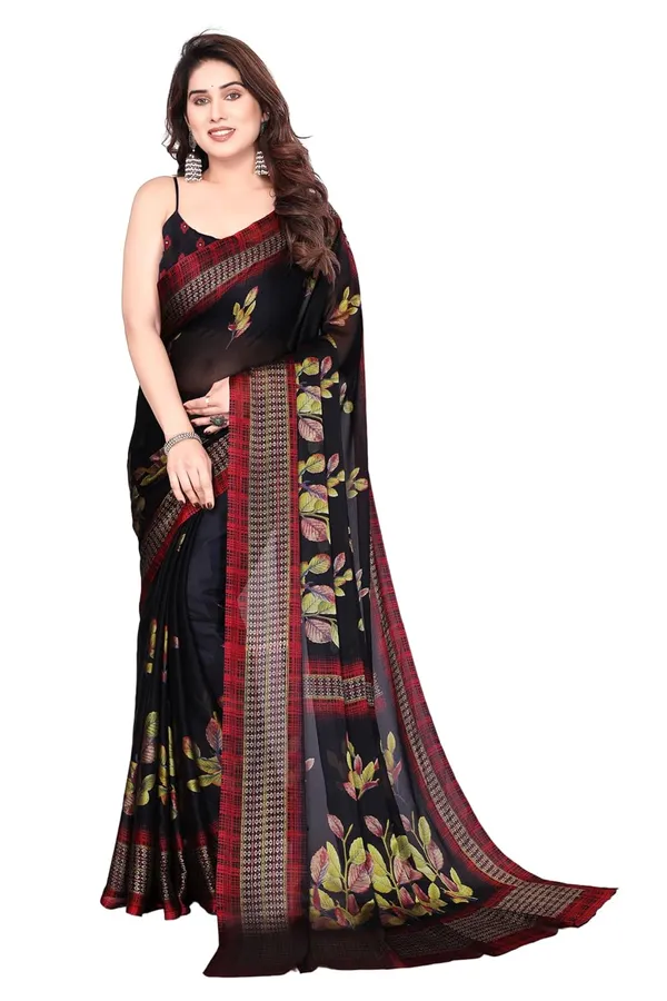 Black_Polyester_Printed_Chiffon_Saree_For_Women