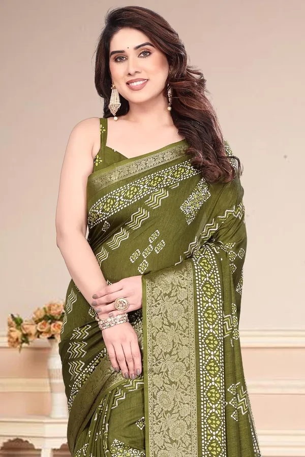 Mehendi_Silk_Printed_Dola_Silk_Saree_For_Women
