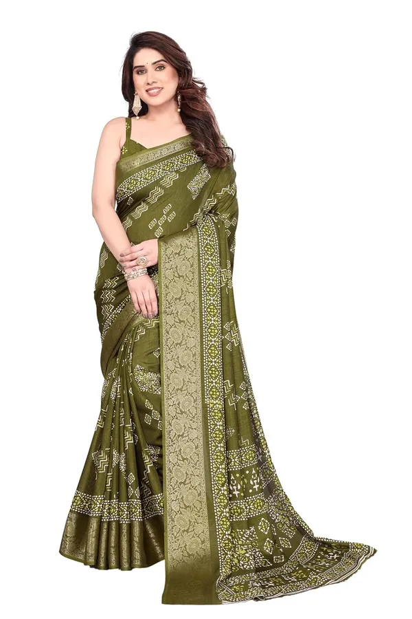 Mehendi_Silk_Printed_Dola_Silk_Saree_For_Women