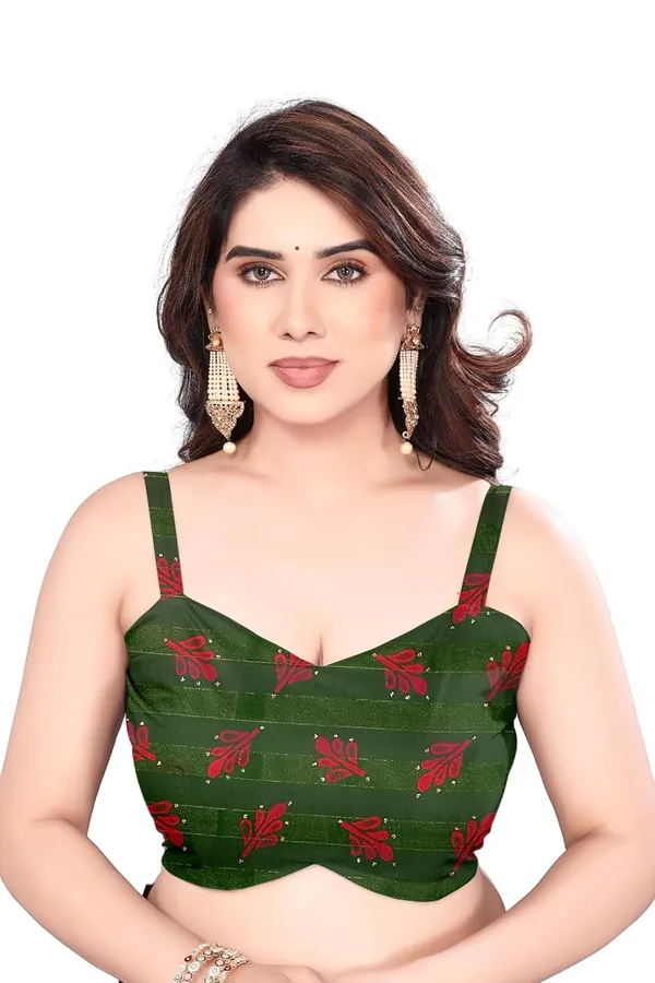 Mehendi_Polyester_Embellished_Georgette_Saree_For_Women