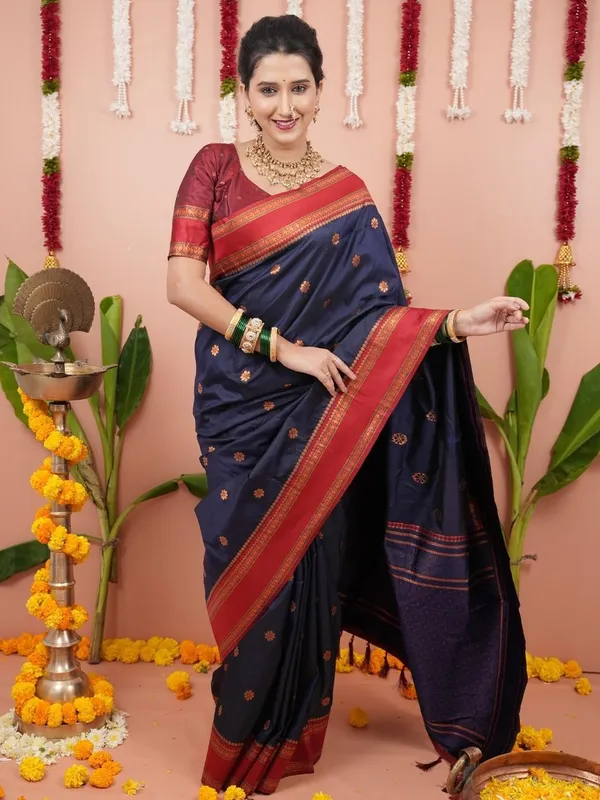 Navy_Blue_Silk_Paithani_Silk_Saree_For_Women