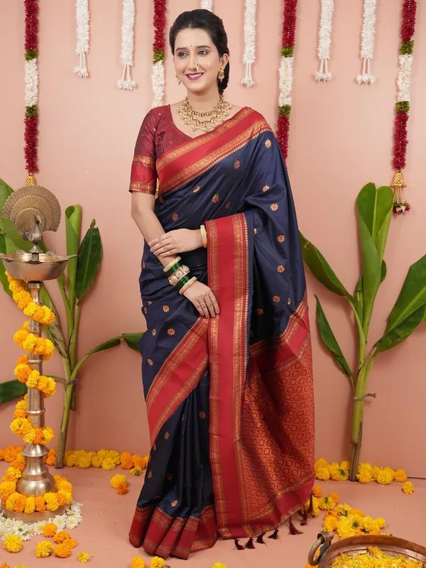 Navy_Blue_Silk_Paithani_Silk_Saree_For_Women