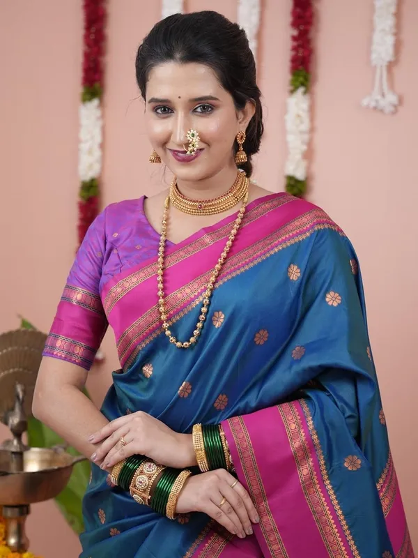 Blue_Silk_Paithani_Silk_Saree_For_Women