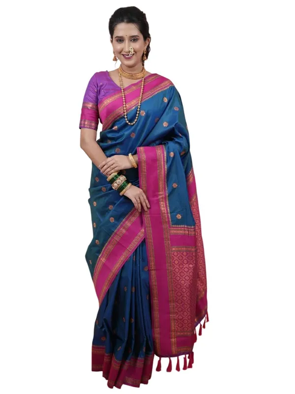 Blue_Silk_Paithani_Silk_Saree_For_Women