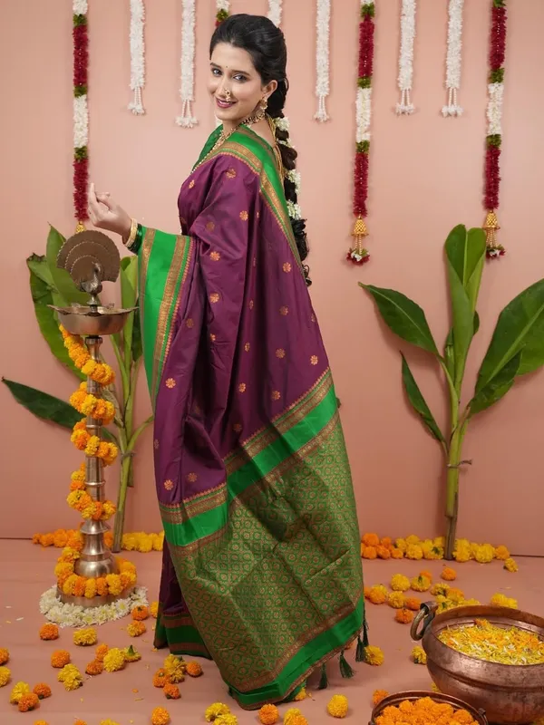 Wine_Silk_Paithani_Silk_Saree_For_Women