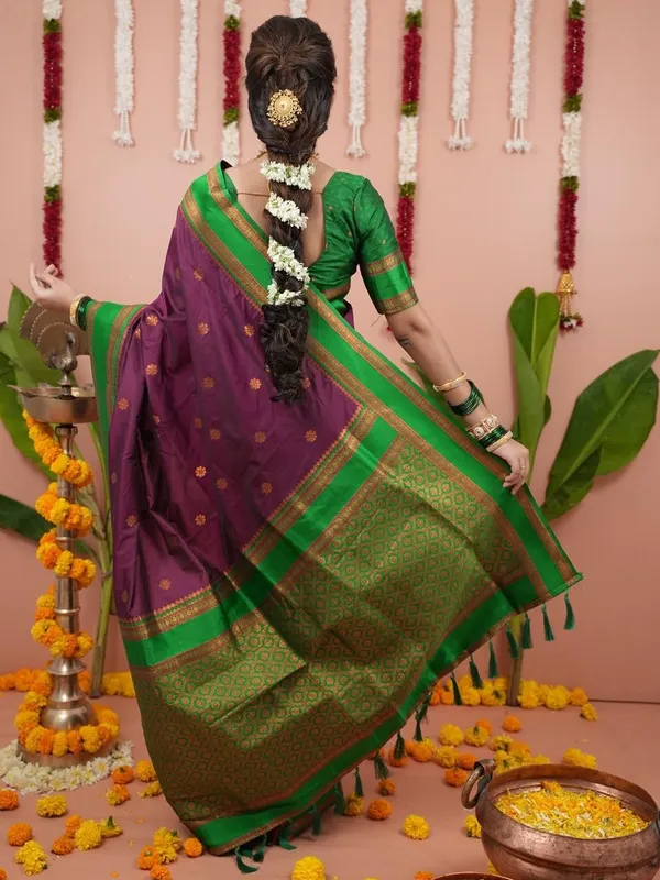Wine_Silk_Paithani_Silk_Saree_For_Women
