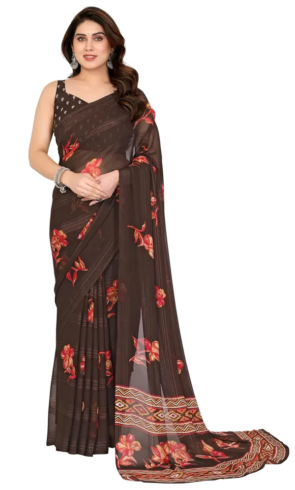 Brown_Polyester_Zari_Chiffon_Saree_For_Women