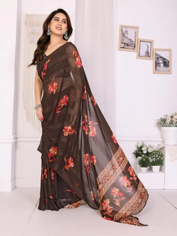 Brown_Polyester_Zari_Chiffon_Saree_For_Women
