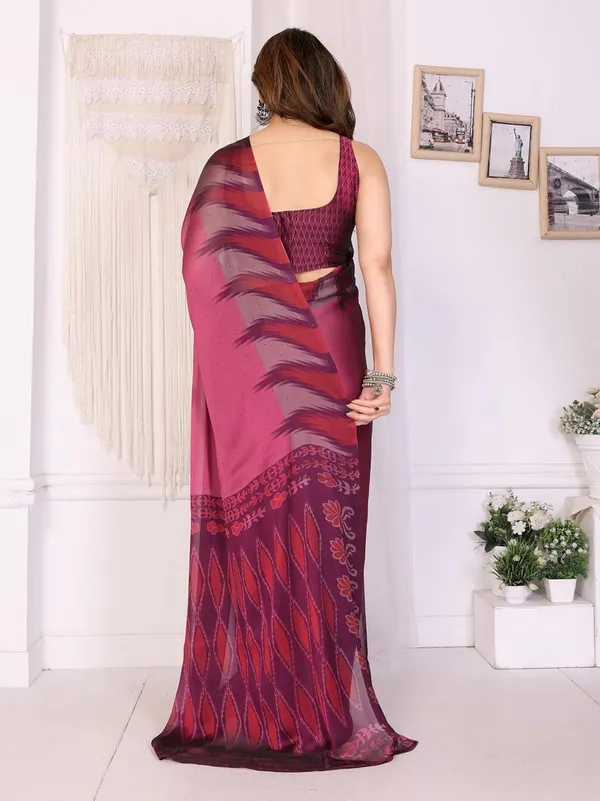 Pink_Polyester_Polka_Dot_Chiffon_Saree_For_Women