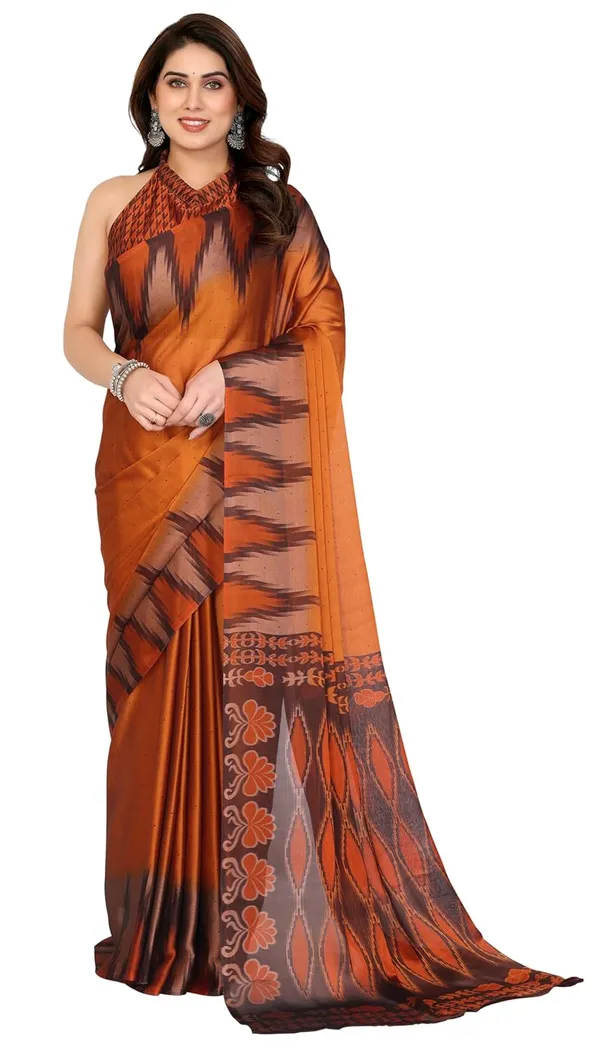 Orange_Polyester_Polka_Dot_Chiffon_Saree_For_Women