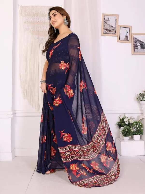 Navy_Blue_Polyester_Zari_Chiffon_Saree_For_Women