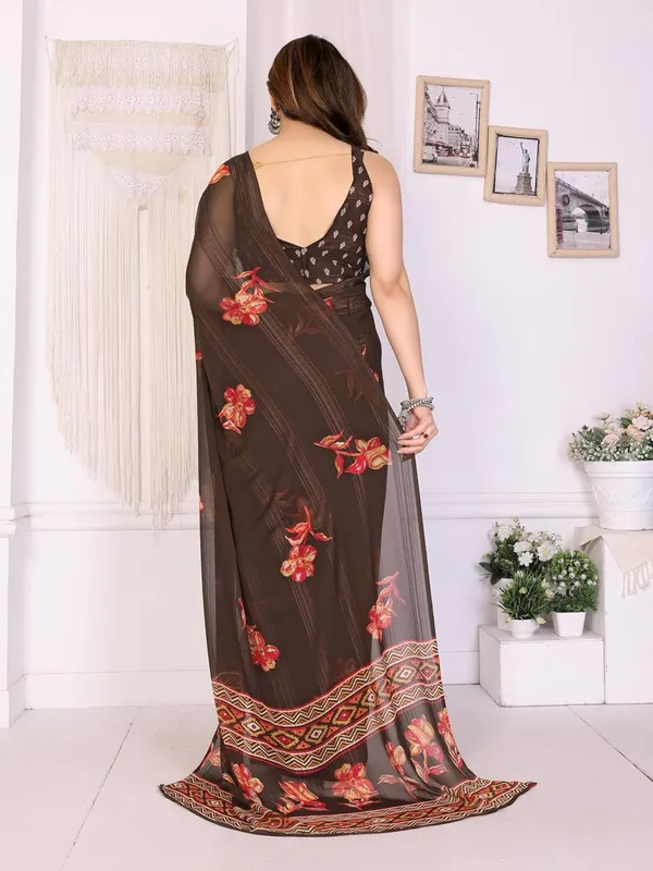 Brown_Polyester_Bandhani_Marshmallow_Saree_For_Women