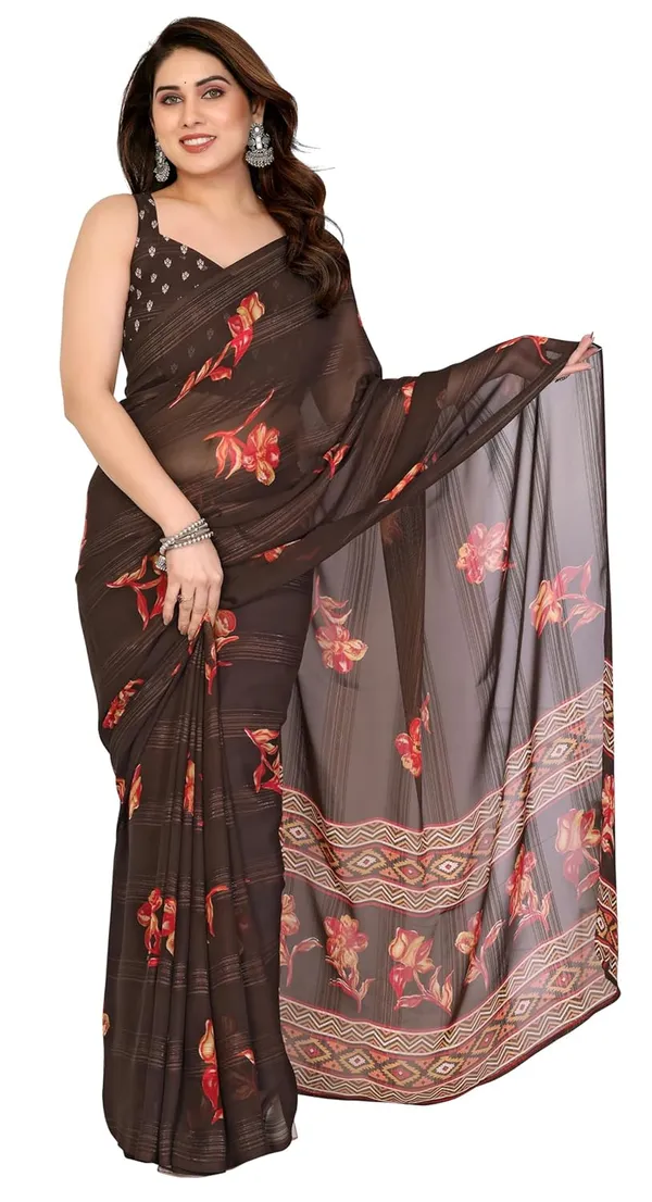 Brown_Polyester_Zari_Chiffon_Saree_For_Women
