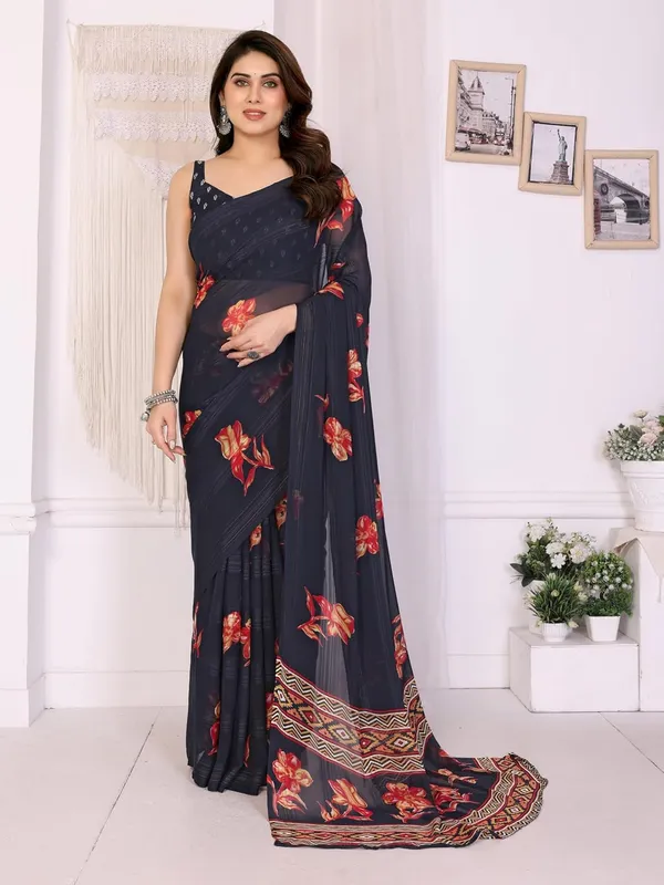 Black_Polyester_Zari_Chiffon_Saree_For_Women