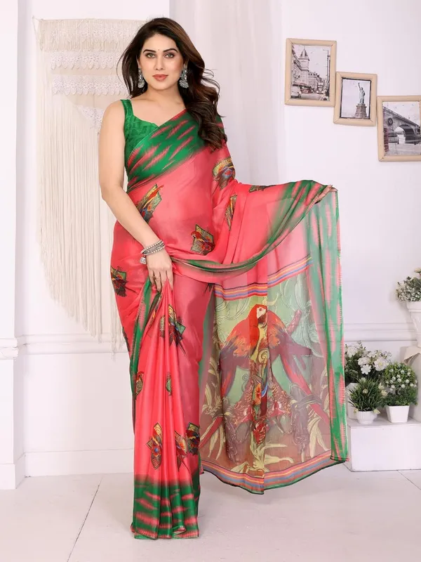 Multicolour_Georgette_Chiffon_Georgette_Saree_For_Women