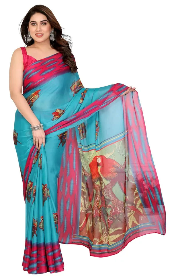 Multicolour_Georgette_Chiffon_Georgette_Saree_For_Women