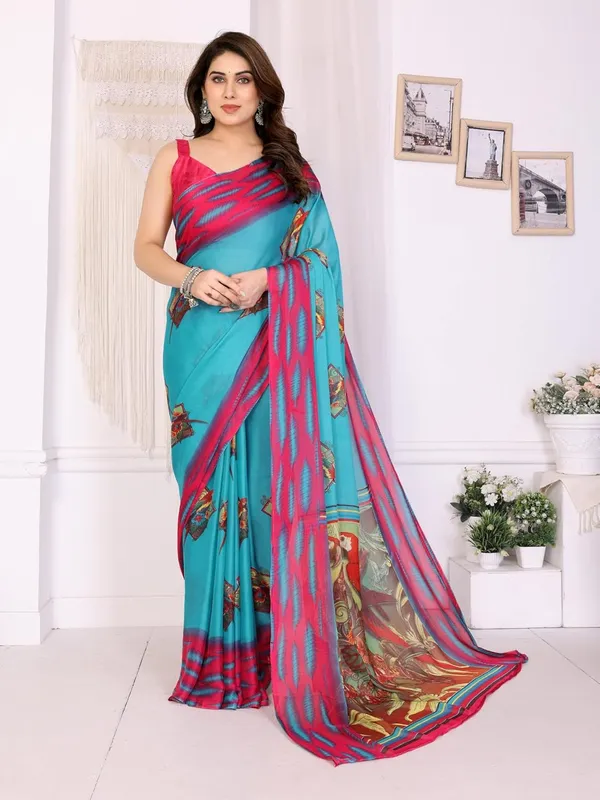 Multicolor_Chiffon_Printed_Chiffon_Saree_For_Women