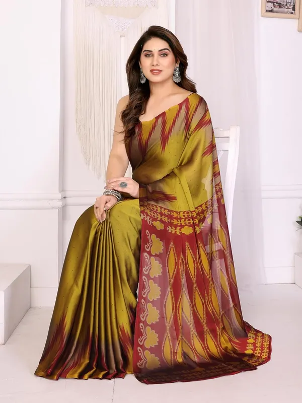 Mustard_Chiffon_Printed_Chiffon_Saree_For_Women
