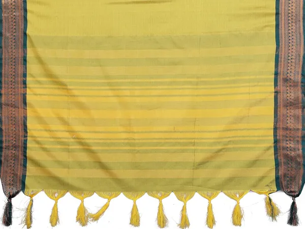 Olive_Green_Cotton_Blend_Printed_Dola_Silk_Saree_For_Women