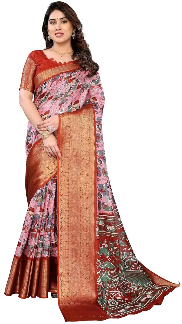 Pink_Cotton_Blend_Printed_Dola_Silk_Saree_For_Women