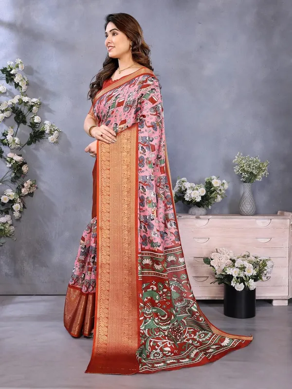Pink_Cotton_Blend_Printed_Dola_Silk_Saree_For_Women