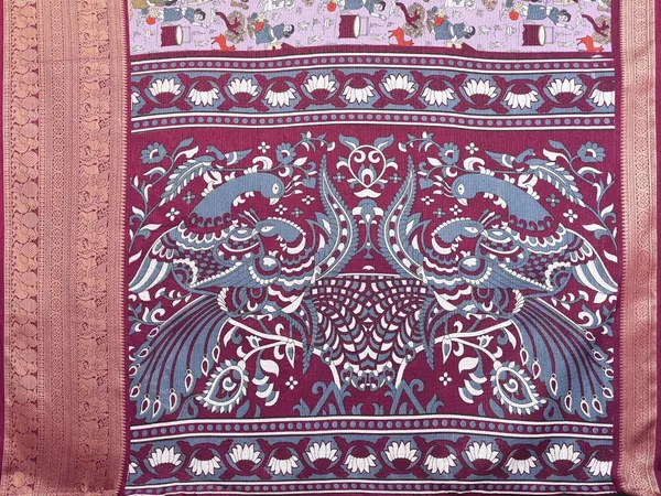 Purple_Cotton_Blend_Printed_Dola_Silk_Saree_For_Women