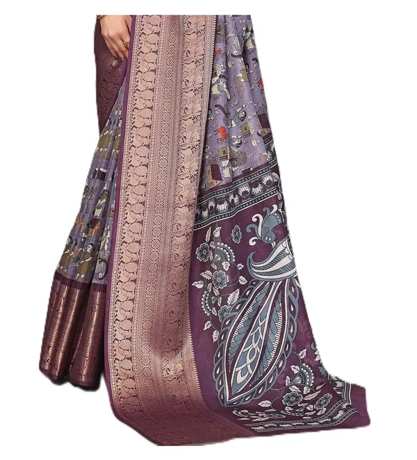 Purple_Dola_Silk_Kalamkari_Print_Saree_For_Women