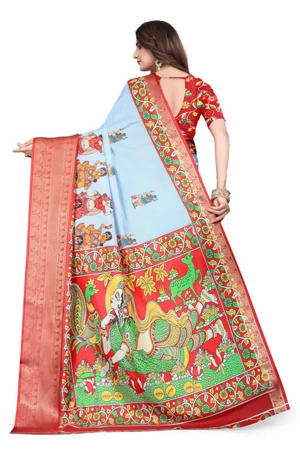 Sky_Blue_Cotton_Silk_Digital_Printed_Saree_For_Women