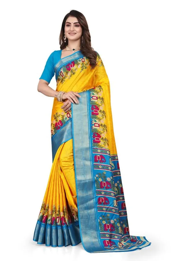 Yellow_Cotton_Silk_Digital_Printed_Saree_For_Women