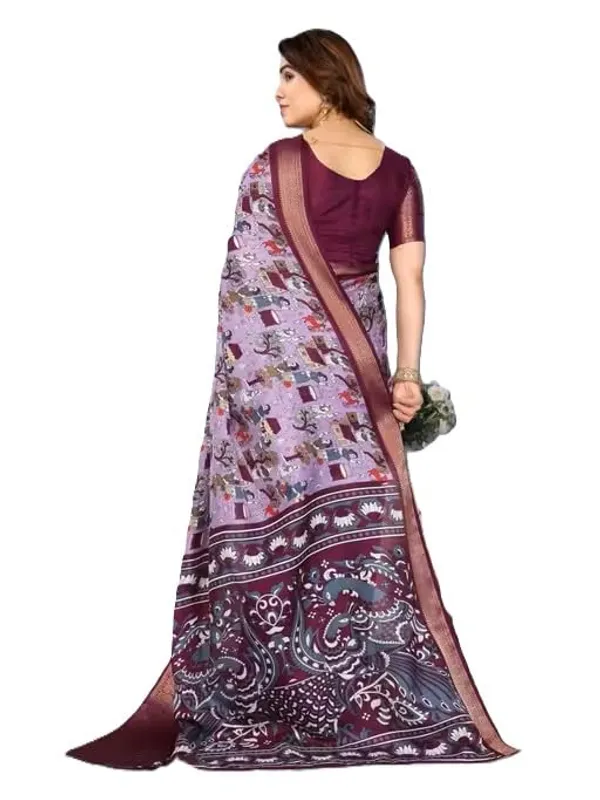Purple_Dola_Silk_Kalamkari_Print_Saree_For_Women