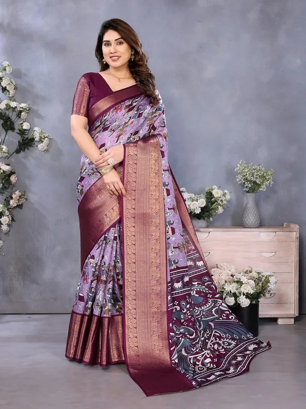 Purple_Cotton_Blend_Dola_Silk_Saree_For_Women