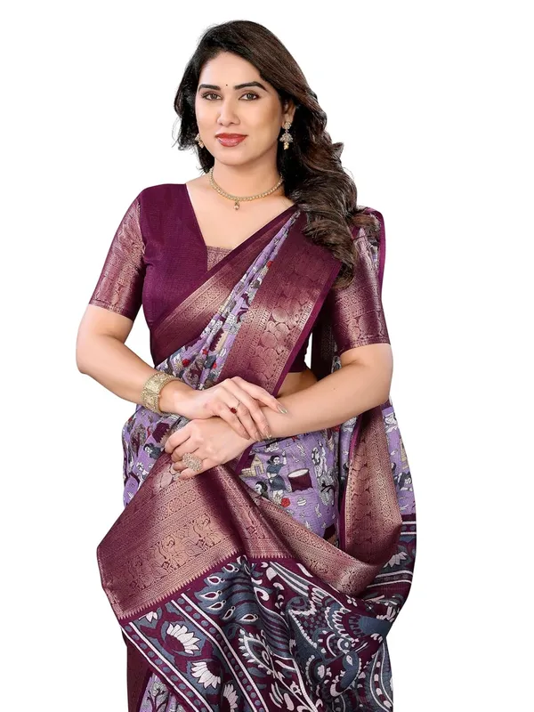 Purple_Cotton_Blend_Dola_Silk_Saree_For_Women