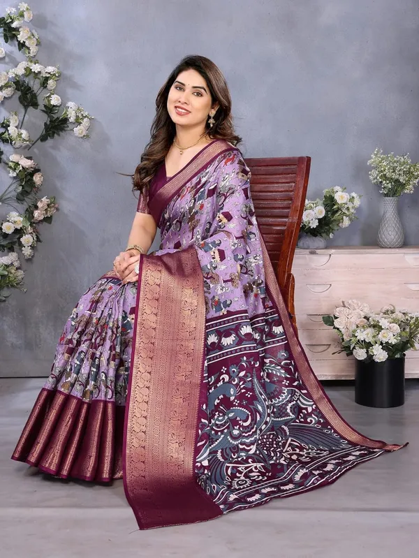 Purple_Cotton_Blend_Dola_Silk_Saree_For_Women