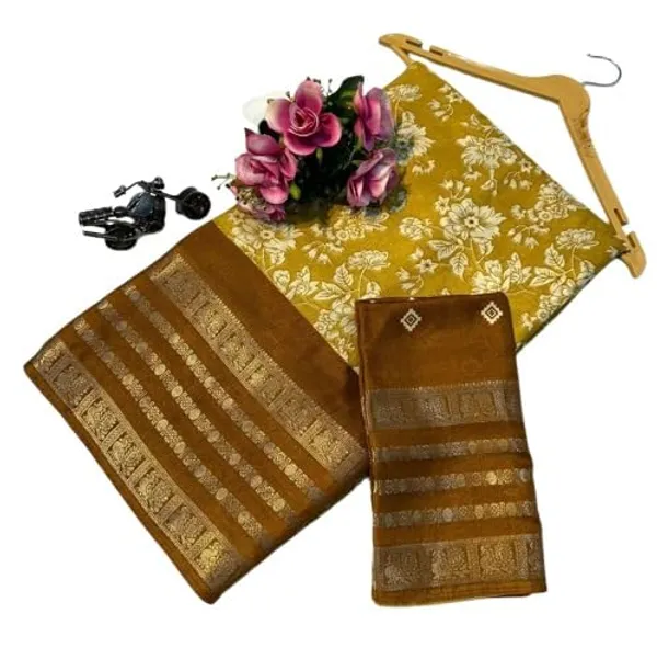 Mustard_Yellow_Cotton_Blend_Printed_Dola_Silk_Saree_For_Women