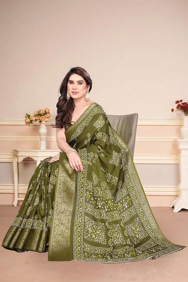 Mehendi_Green_Silk_Printed_Dola_Silk_Saree_For_Women