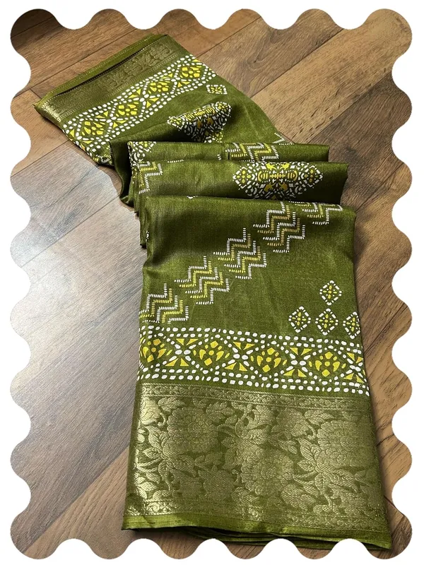 Mehendi_Green_Silk_Printed_Dola_Silk_Saree_For_Women