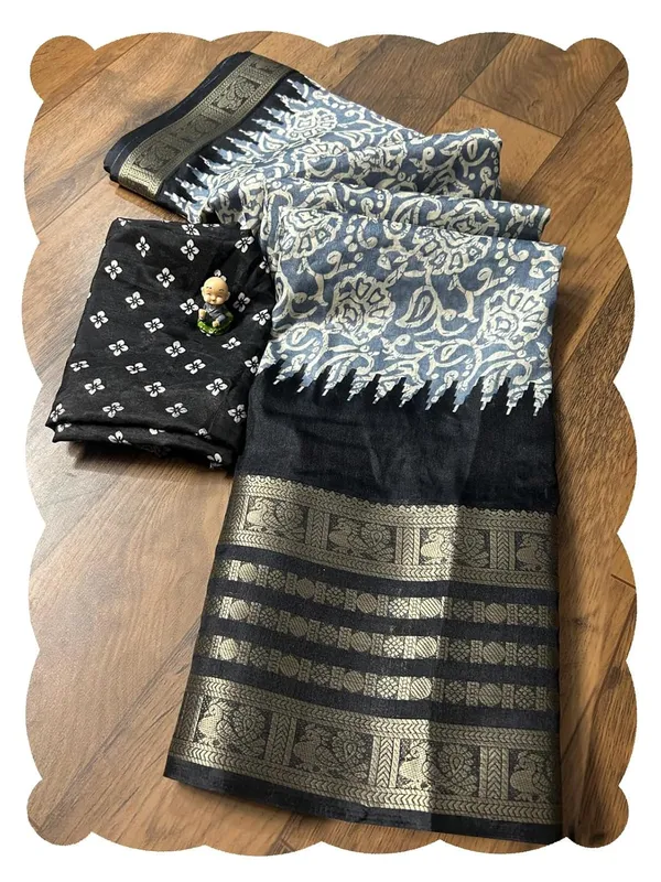 Grey_Black_Silk_Printed_Dola_Silk_Saree_For_Women