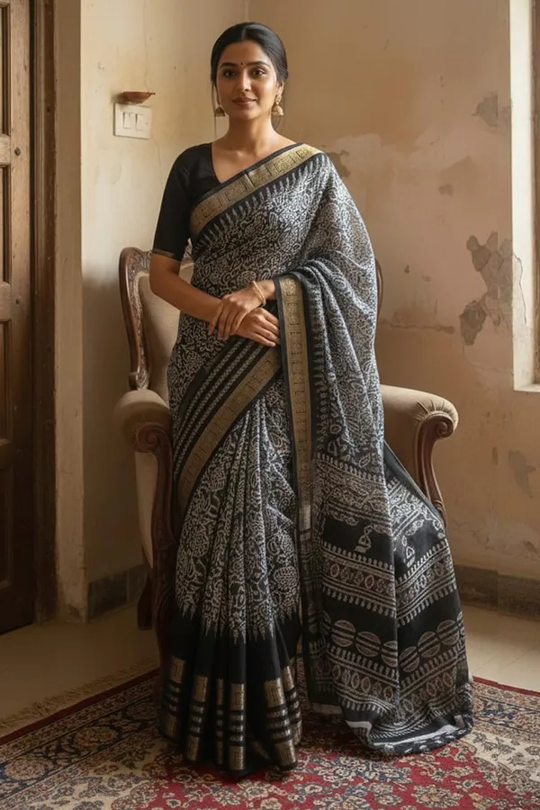 Grey_Black_Silk_Printed_Dola_Silk_Saree_For_Women