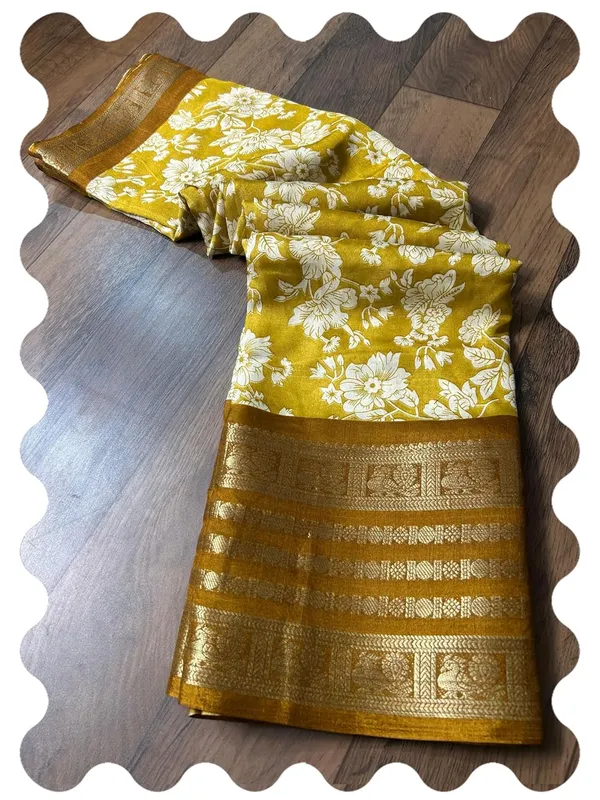 Yellow_Silk_Printed_Dola_Silk_Saree_For_Women