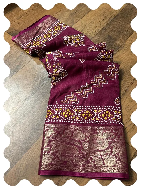 Wine_Silk_Printed_Dola_Silk_Saree_For_Women